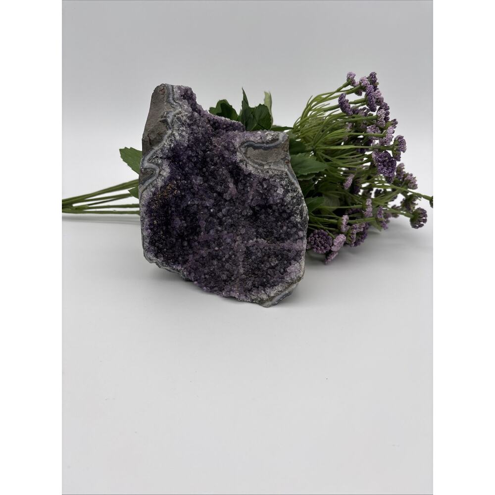 3.4 lb Natural Amethyst Crystal Cluster Geode Purple Quartz Specimen 5.5”